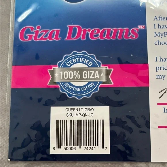 NWT 400 Count Giza Dreams Queen Sheets - Light Gray - Picture 4 of 4